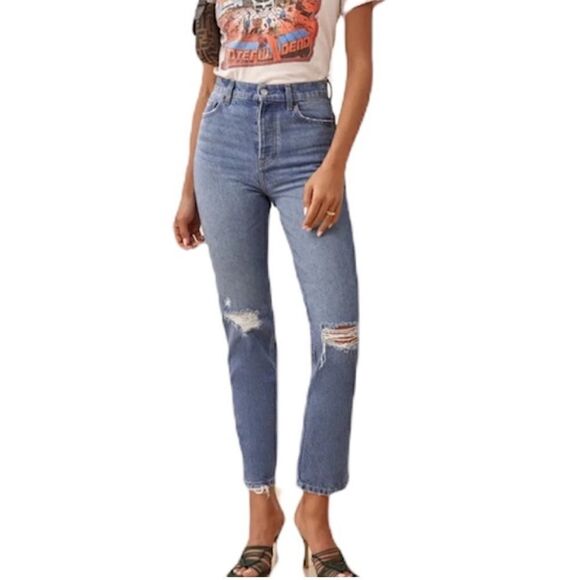 Reformation Cynthia High Rise Straight Jeans - Picture 1 of 6